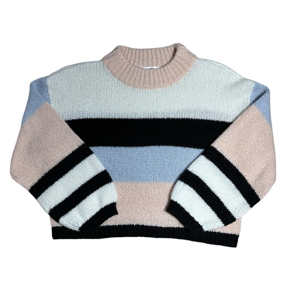 BP Multi Colored Striped Knit Crewneck Sweater Womens S